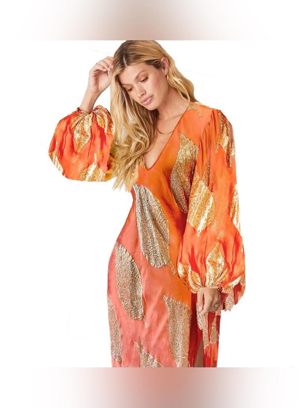 FREE PEOPLE x Jen’s Pirate Booty Gold Leaf Lima Maxi Dress